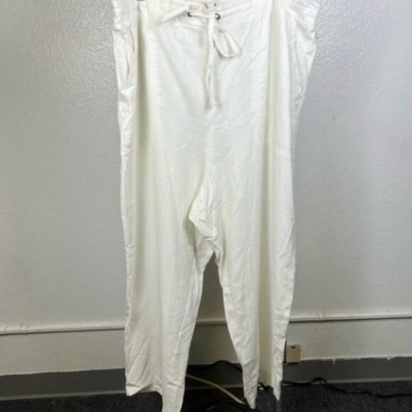 Cynthia Rowley White Linen Blend Relaxed Pants - Picture 1 of 7